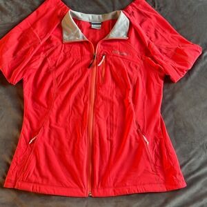 Columbia Women's Full Zip Softshell Jacket Size M Pink Hiking Outdoor Stretch